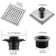 4.33'' Square Grid Shower Drain With Flange