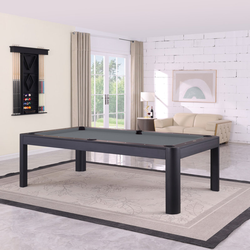 Table de billard en ardoise noire Cadora Duo, Bleu poudre, 7 pi, Oui
