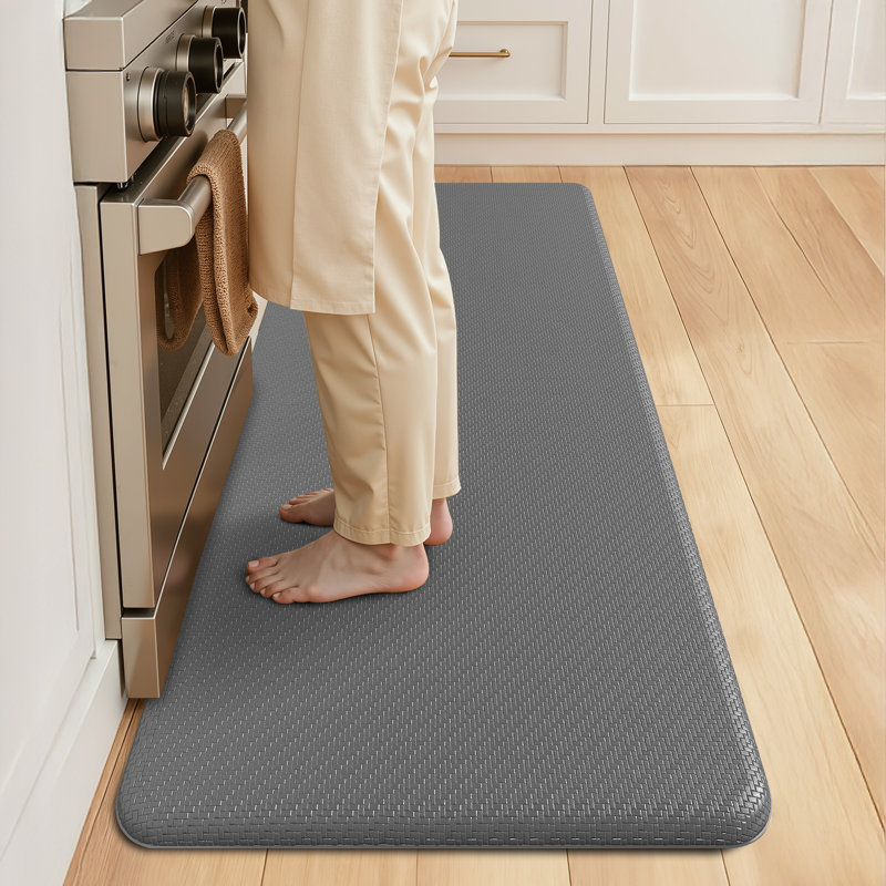 Tapis de cuisine antidérapant, Gris, Rectangle 1 pi 8 po x 3 pi 3 po