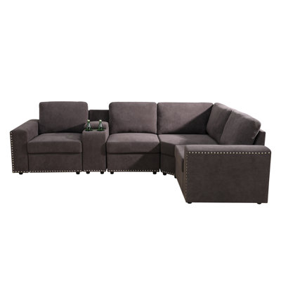 Upholstered L-Shaped Sectional Reversible