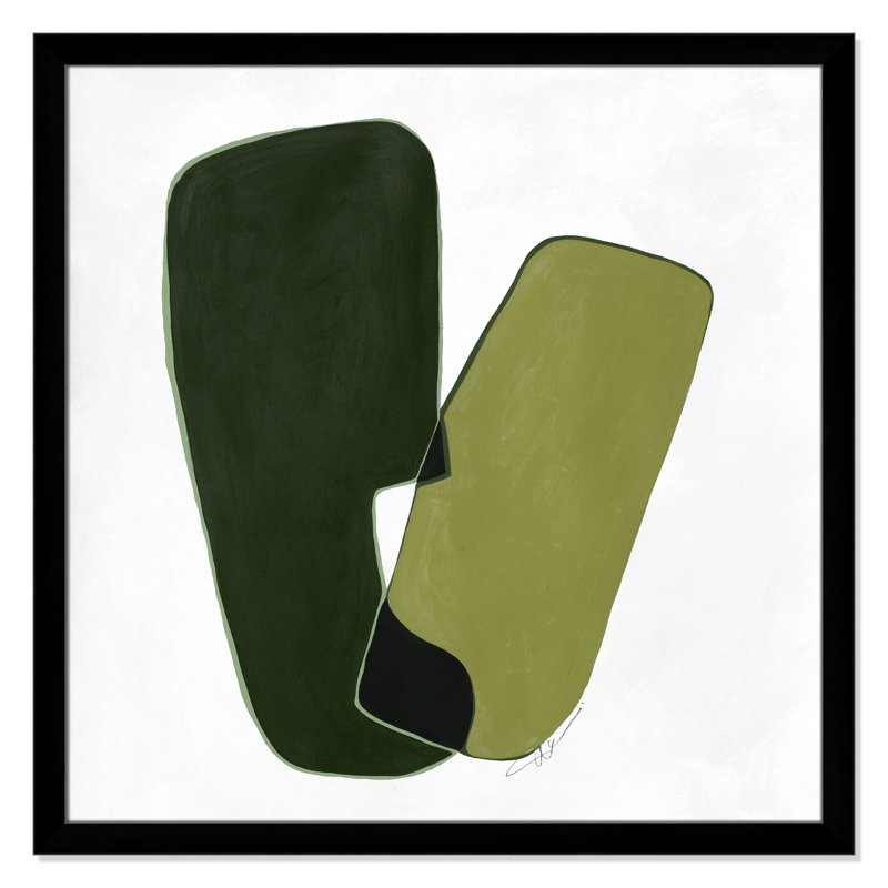 «Unity Green II» par Casa Fine Arts, Impression encadrée noire sans passe-partout, H 37,5 po x l 37,5 po x P 1,25 po
