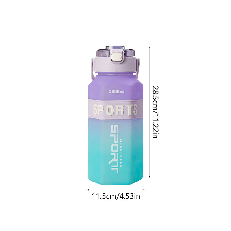 Bouteille d'eau Sports Bouteille d'eau Boisson Dégradé de couleur Tasse d'eau Portable Hexagonal Space Cup, Mauve