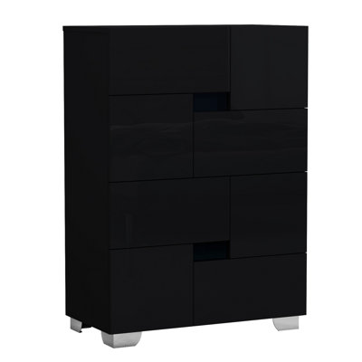 Commode en bois massif 4 tiroirs Degnan
