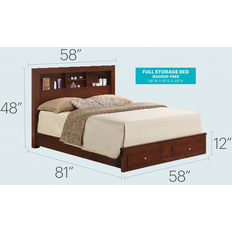 Transitional Cherry Full Storage Bed