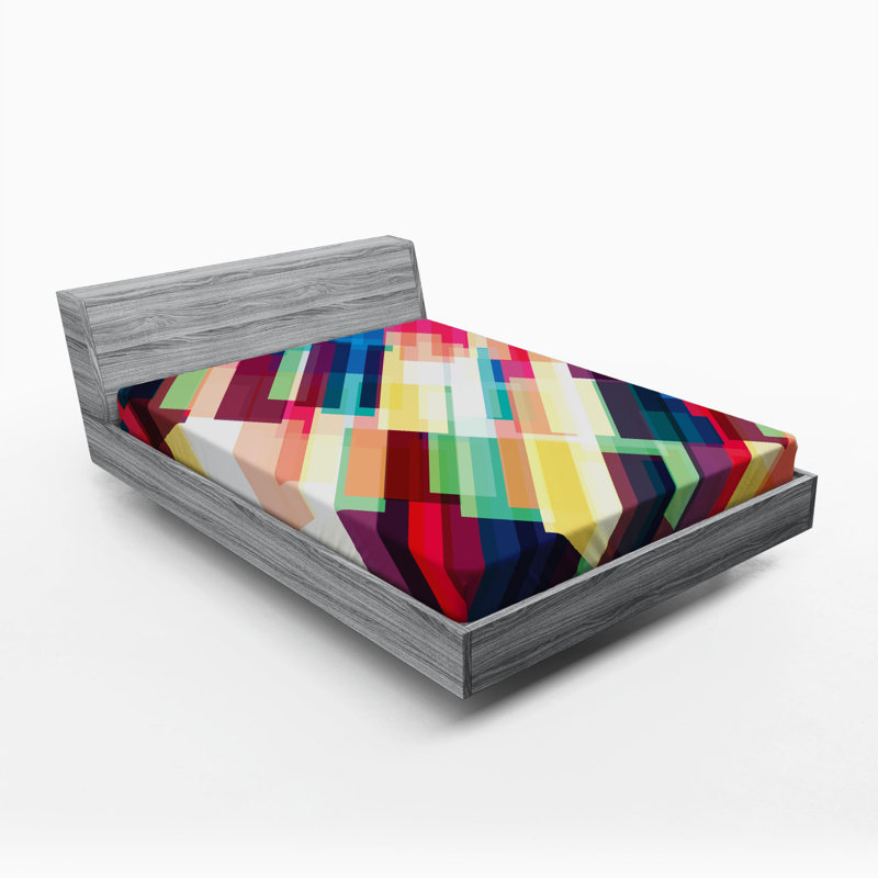 Microfiber Abstract Fitted Sheet, Full Fitted Sheet
