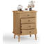Commode à 4 tiroirs cannelés, commode haute moderne, commodes de chambre à coucher avec tiroirs, profil courbé, table d'appoint pour le salon, couloir, entrée, naturel
