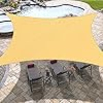 Rectangle Sun Shade Sails For Patios Sun UV Blocking Outdoor Canopy, Sunshades For Backyard, Lawn And Garden And All Outdoor Activities, Sand