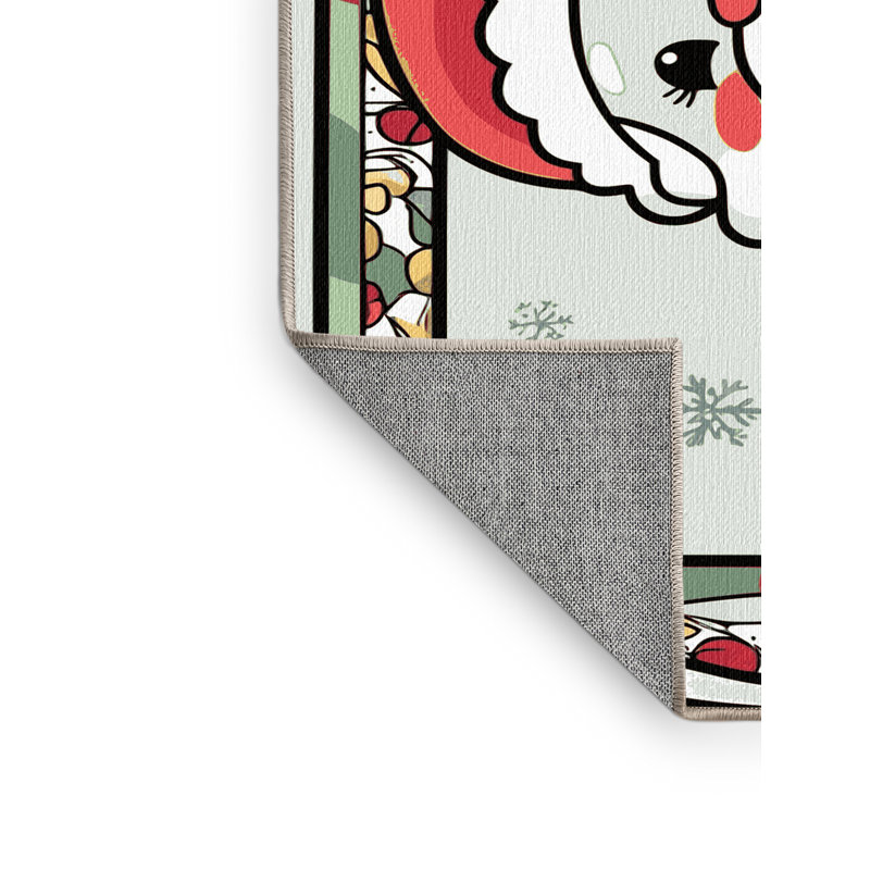 Tapis de vacances d'hiver de Noël lavable The Holiday Aisle®, Rectangulaire 7 pi x 10 pi