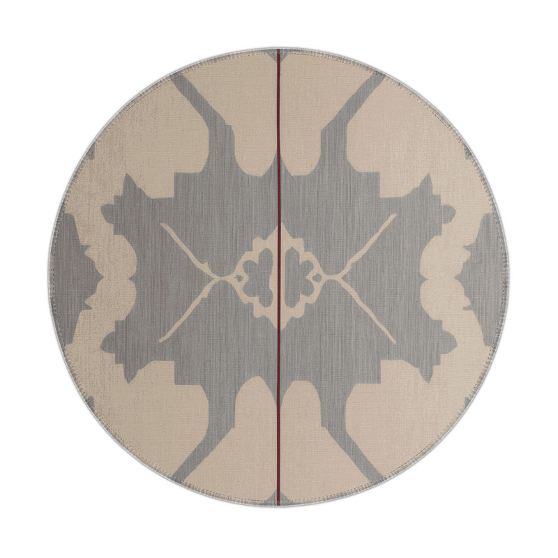 Grid Reverie Indoor And Outdoor Area Rug, Round 5'