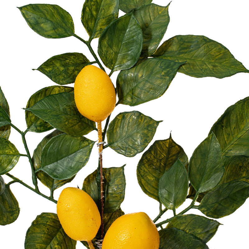 20" Green and Yellow Artificial Lemon Spray Arrangement