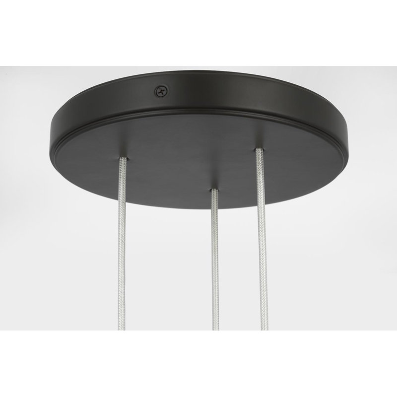 Anne-Marie Barton Armise Pendant with Nova Frost, 242" H x 7.5" W, Matte Carbon, White