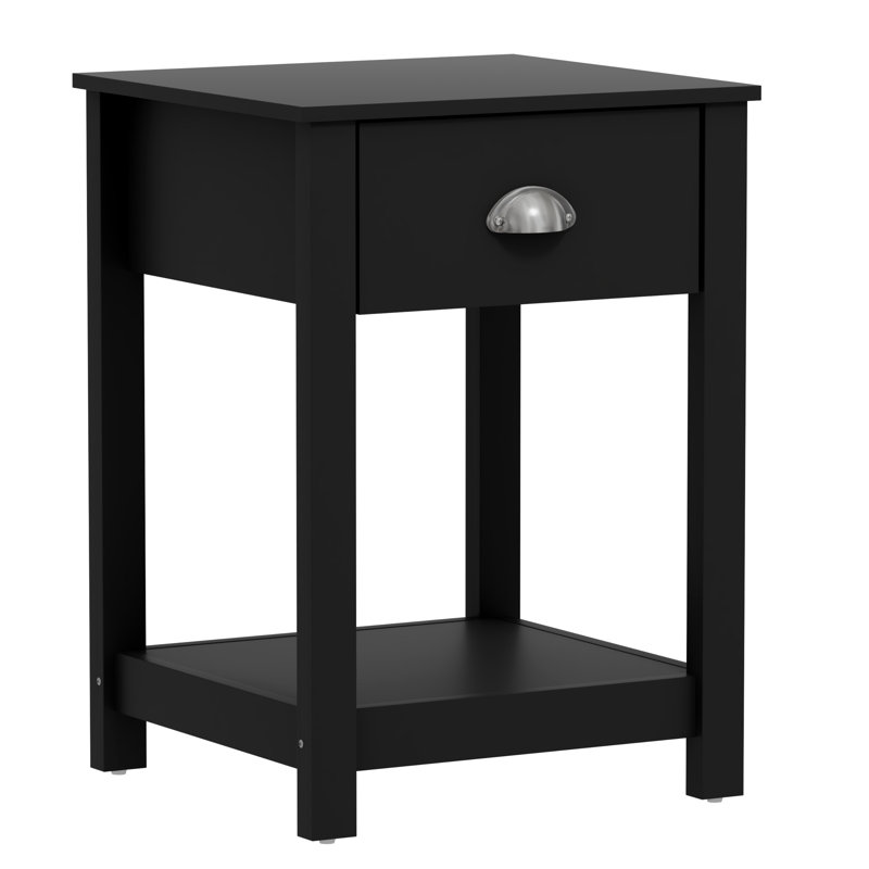 1 Drawer Nightstand, Black