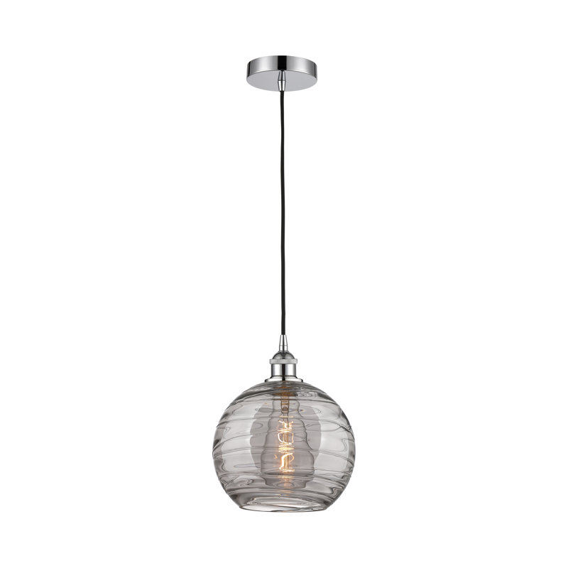 1 - Light Single Drop Pendant Pendant, 12.75" H x 10" W x 10" D, Polished Chrome, Light Smoke