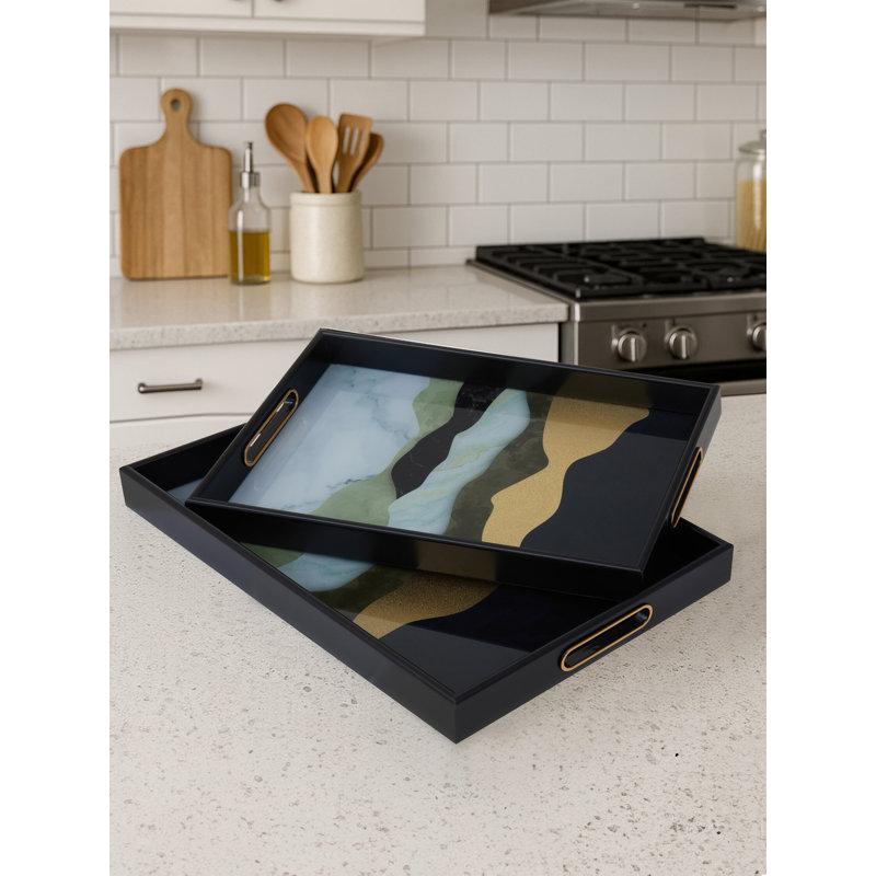 Glass Tray - Set of 2
