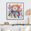 Rainbow Boho Dreamcatcher, aquarelle encadrée sur toile