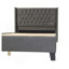 Grand lit en bleu gris