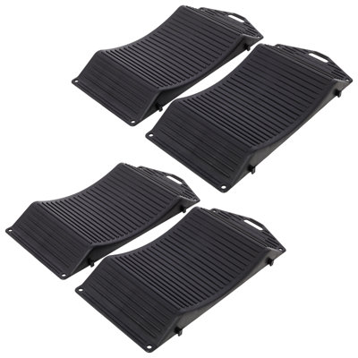4pack Tire Saver Ramps, Heavy-duty Anti-slip Plastic Vehicle Storage Ramps, Prevent Flat Spots For Cars, Suvs, Trucks, Rvs During Long-term Parking
