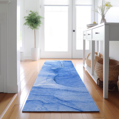 Premium Machine Washable Cerrito AMF507 Blue Rug