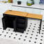 Îlot de cuisine roulant avec 3 tiroirs, table extensible, prise de courant et armoire de rangement-1350809585