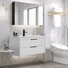 Ensemble de meuble-lavabo mural flottant de 36 po avec plateau d'évier Ciarra Makowski, robinet en alliage de zinc, tiroirs à fermeture en douceur
