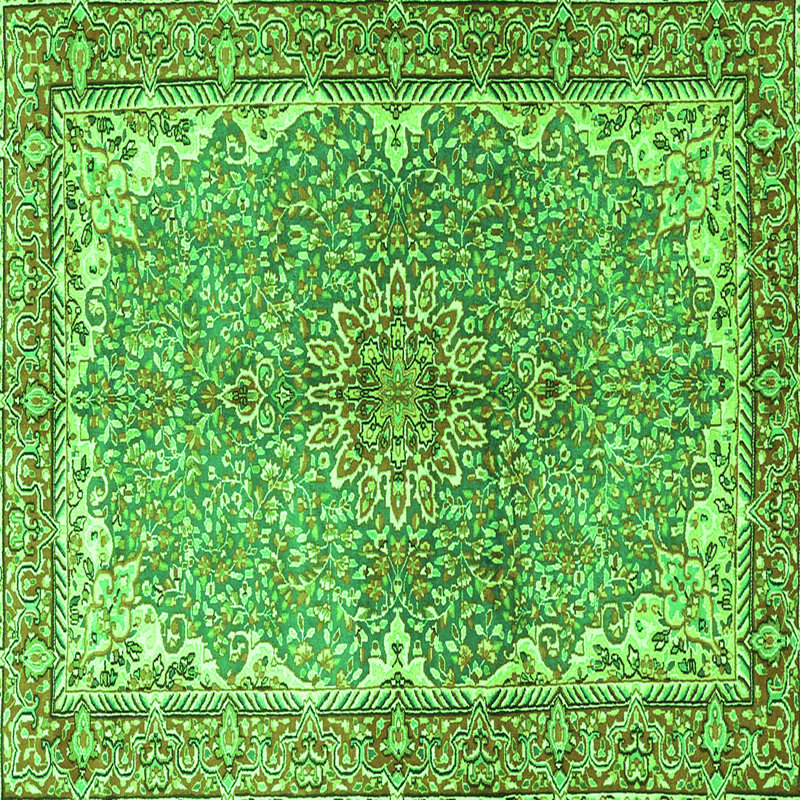 Amandah Washable Oriental Indoor Rug, Square 6'