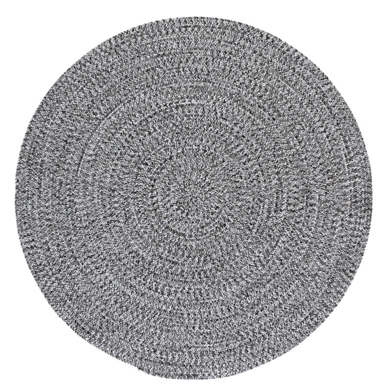 Braided 260 Hand Woven Performance Machine Washable No Pattern Rug, Round 5'
