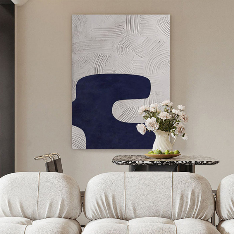 Peinture à l'huile moderne abstraite peinte à la main sans cadre, H 47,24 po x l 31,5 po 