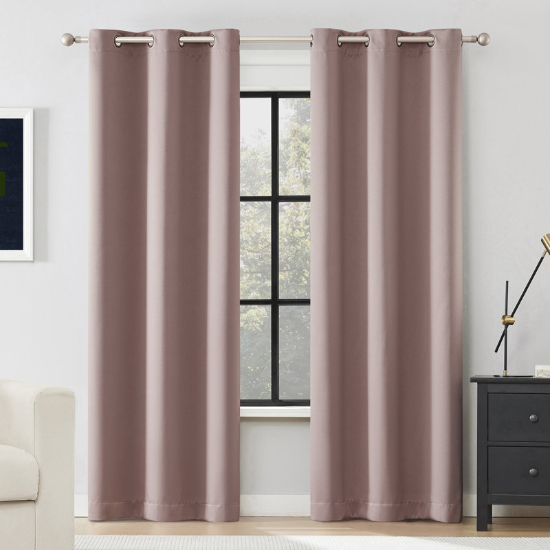 Sheridan Magnetic Closure 100% Blackout Grommet Curtain Panel, 40" W X 84" L, Mauve