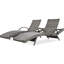 Chaise longue grise d'extérieur pour 2 personnes, fauteuil inclinable de patio avec table d'appoint, table moderne réglable à 5 niveaux de 80 po et pour les loisirs-60226769