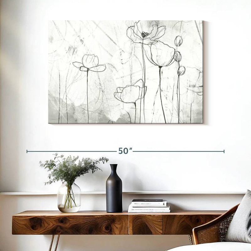 Poppy Sketches II, H 26 po x l 39 po