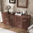 Wood Sideboard With Solid Wood Slatted Doors & Adjustable Shelves