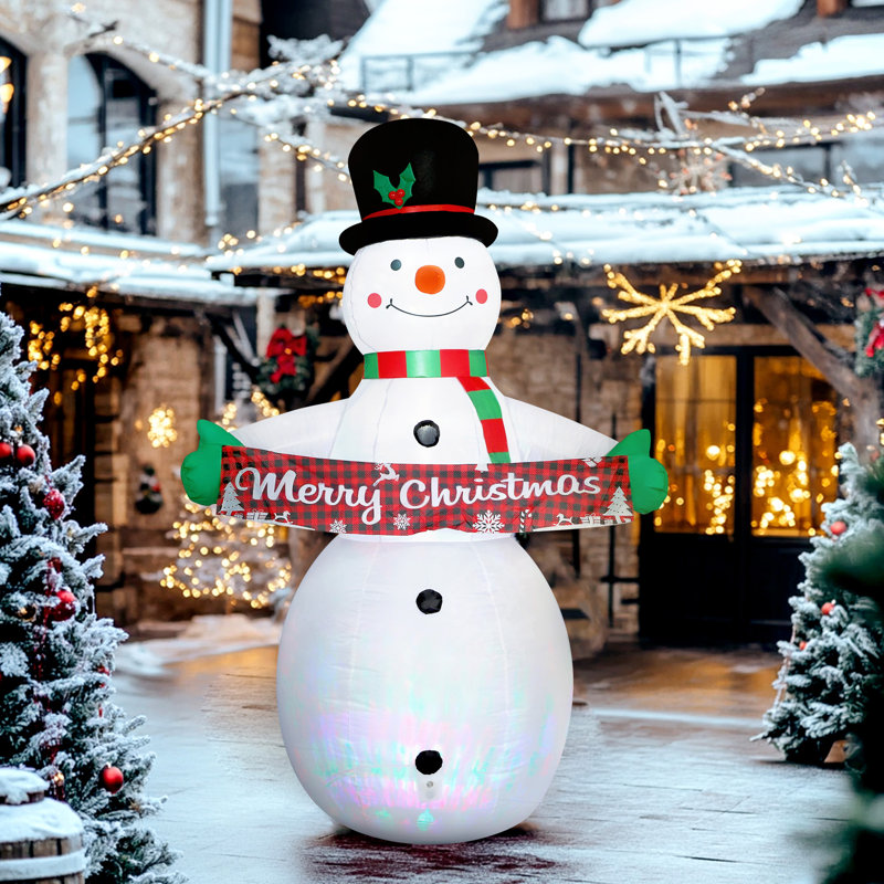 Décoration de Noël gonflable 7 pi bonhomme de neige, décoration de Noël