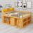 Elevated Loft Bed with Built-In Organizer Shelves and LED Accent Headboard-1127713823