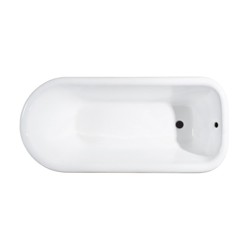 Baignoire à pattes en forme de D 48 po Kingston, Chrome poli