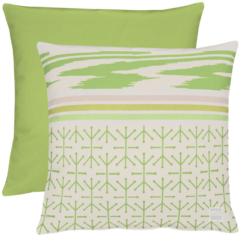 Geometric Square Cushion, Green