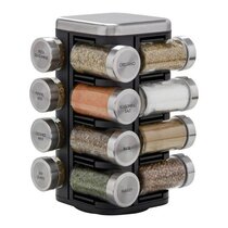 Spice Rack with 30 Glass Spice Jars, 80 Labels, 5 Measuring Spoons Set –  Senken Knives