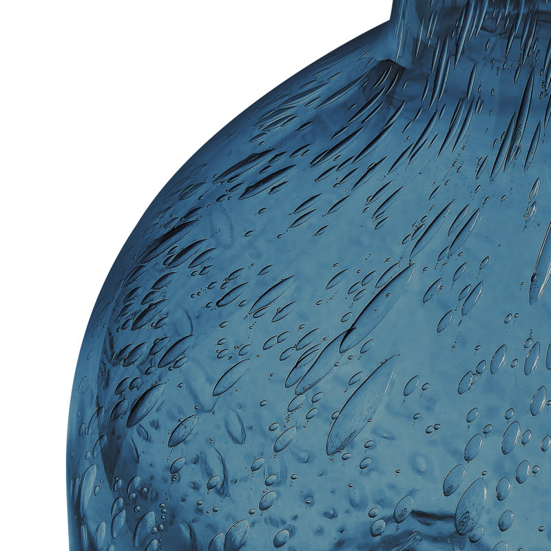 Vase en verre transparent 8 ", Bleu, 8 inch