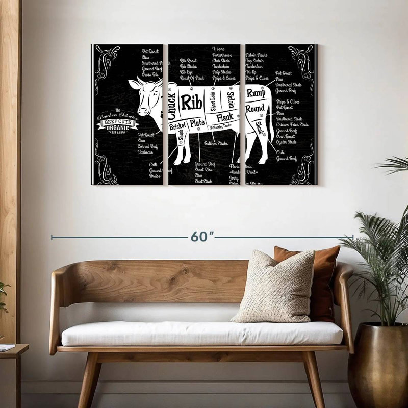 «Beef Cut Cut», impression murale sur toile, H 28 po x l 45 po x P 1,25 po