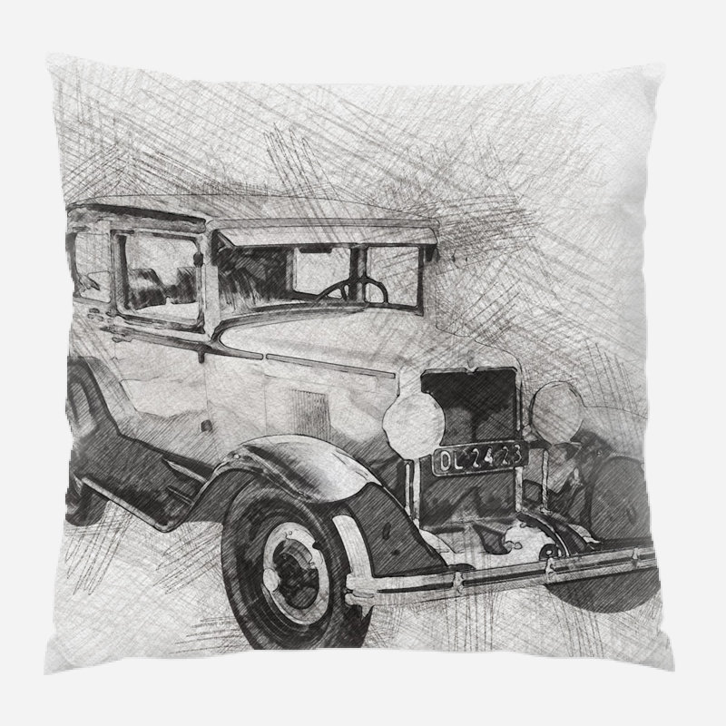 Housse et insert de coussin carré Keera Car, Microsuède, Intérieur