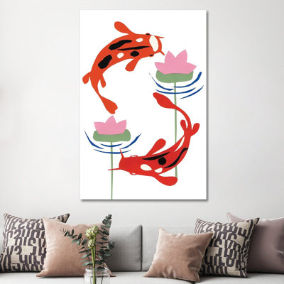 Koi Fantasy II 1 Piece Wrapped Canvas Wall Art