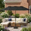 Parasol de patio simple à double face résistant aux intempéries de 15 pieds avec manivelle et base pour une utilisation dans la cour arrière au bord de la piscine
