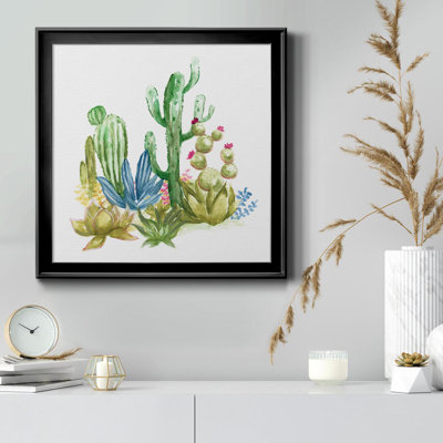 Cactus Vignette II - peinture sur toile encadrée