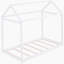 Lit simple en bois, blanc