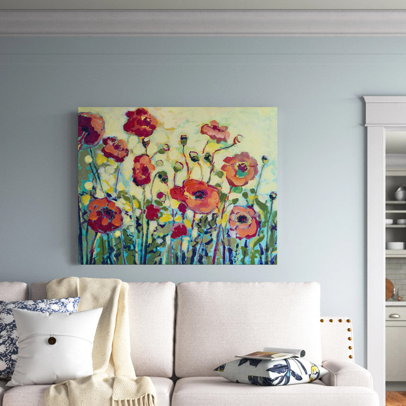 «Anitas Poppies» par Jennifer Lommers - impression, H 16 po x l 20 po x P 1,5 po, Toile