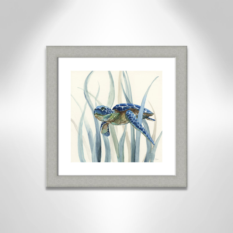 «Avynlee Turtle in Seagrass II», reproduction de cadre photo, H 18,5 po x l 18,5 po x P 1,25 po, Argent brossé