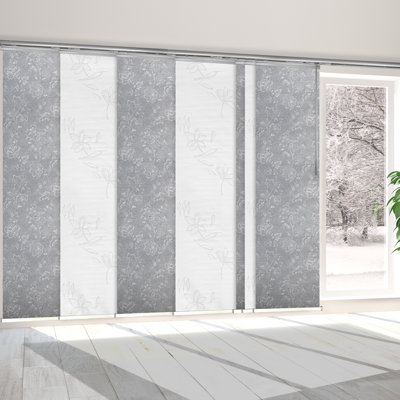 Rail de 7 panneaux simples extensibles l 110 po -153 po x H 94 po, largeur de panneau 23,5 po, Lotus, Amaryllis