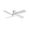 48'' Flush Mount Ceiling Fan with Light 4 Two-color Blades, Dimmable, 6-Speed Reversible DC Motor Ceiling Fan Remote, White and Wood Grain