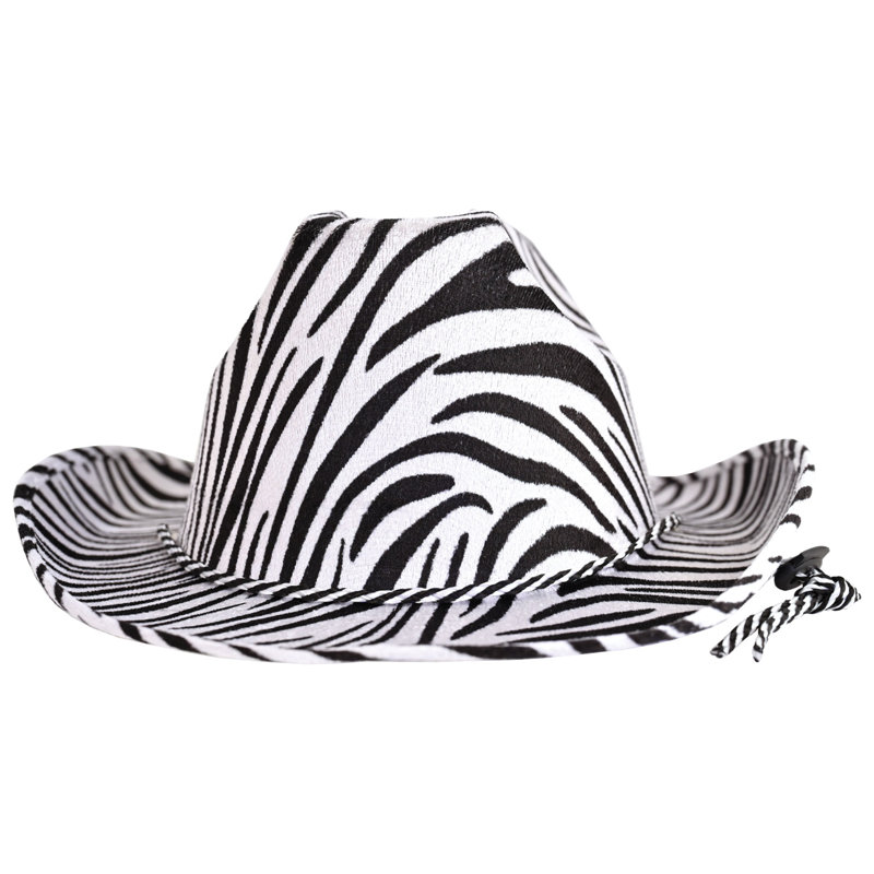 Chapeau de cowboy à imprimé zébré