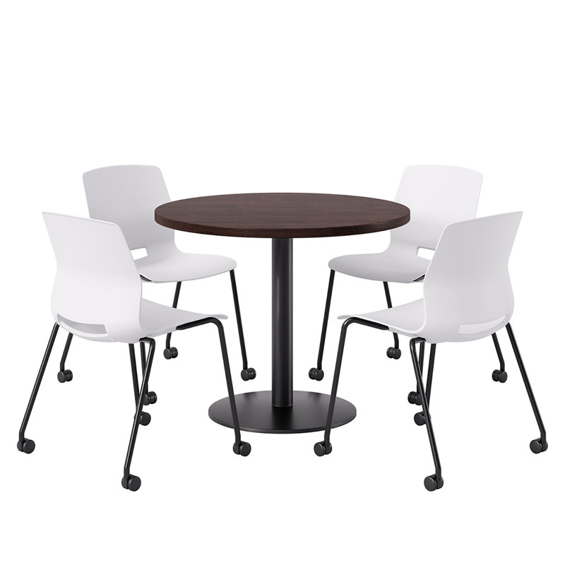 Ensemble repas pour quatre personnes, Espresso, Blanc / noir, H 41 po x L 36 po x l 36 po
