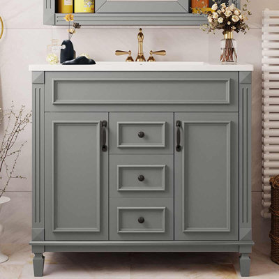 Darthula 35.9'' Single Bathroom Vanity with Ceramic Top